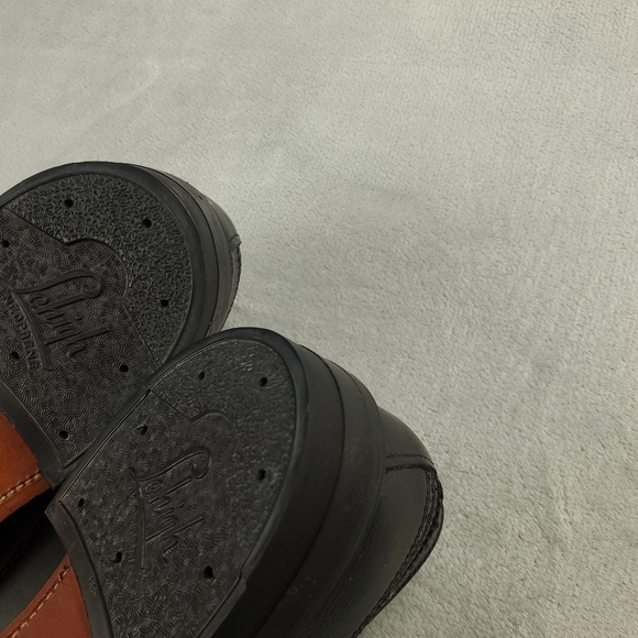 Lehigh Safety Shoes Longwing Steel Toe Wingtip Brogue Pebbled Leather Black 1701 - Picture 10 of 13